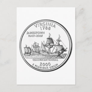 Virginia State Quarter Postkarte