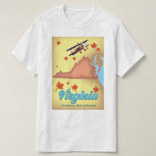 Virginia State Retro-Reiseplakat Karte T-Shirt