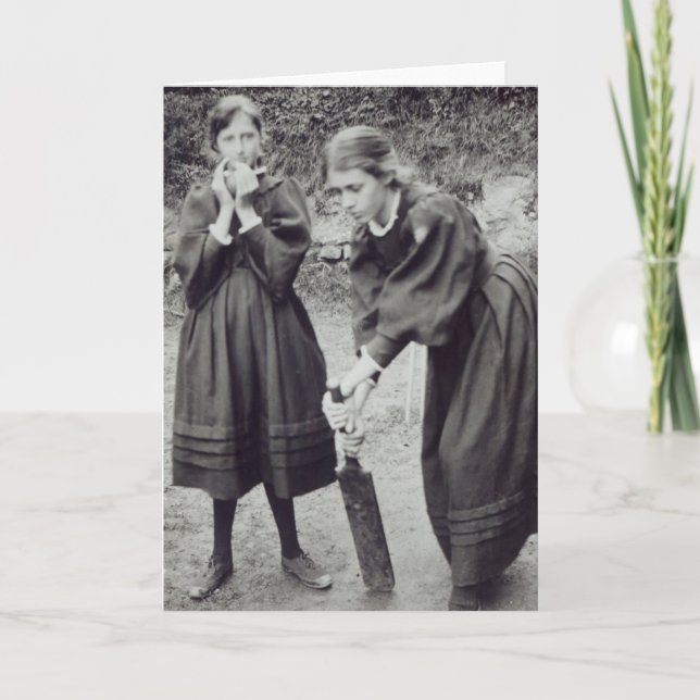 Virginia und Vanessa Stephen, in St. Ives, 1894 Karte (Vorderseite)