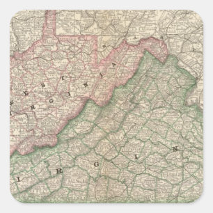 Virginia und West Virginia 2 Quadratischer Aufkleber