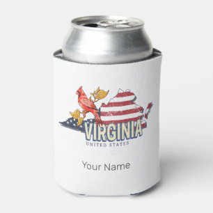 Virginia United Staaten Retro Staat Map Vintag USA Dosenkühler