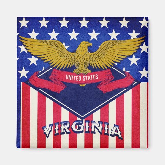 Virginia USA Flag Magnet (Vorne)