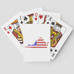 Virginia USA Flaggen Silhouette Staat Karte Spielkarten