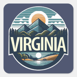 Virginia, USA Quadratischer Aufkleber