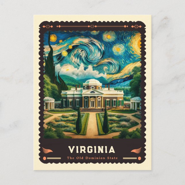 Virginia | Vincent Van Gogh Inspiriert Postkarte (Vorderseite)
