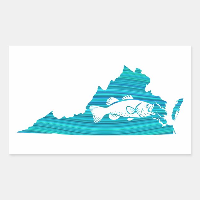 Virginia Wave Fishing Rechteckiger Aufkleber (Vorderseite)