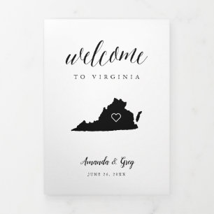 Virginia Wedding Welcome Letter & Itinerary Dreifach-gefaltete Programmkarte