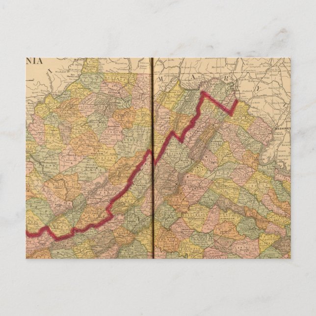 Virginia, West Virginia Postkarte (Vorderseite)