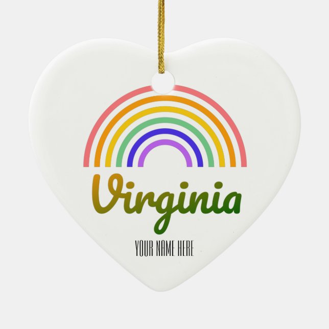 Virginia - West Virginia - Richmond - Regenbogen Keramik Ornament (Hinten)