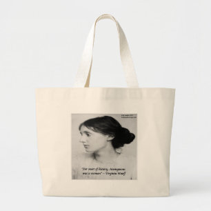 Virginia Woolf Anonymous war ein Zitat von Frauen Jumbo Stoffbeutel