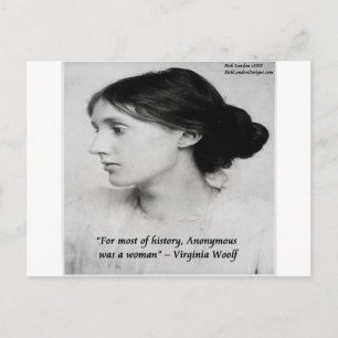 Virginia Woolf Anonymous War Eine Frau Zitat Postkarte