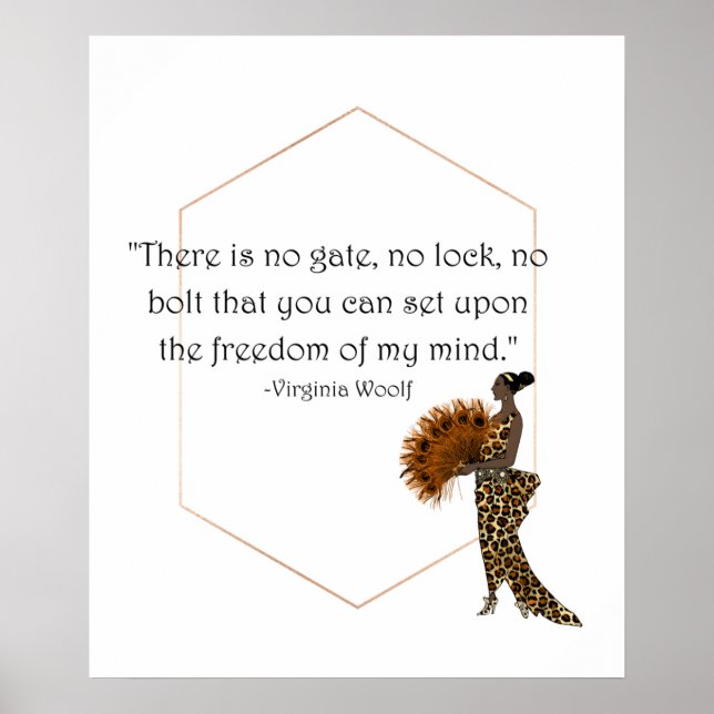 Virginia Woolf Freedom Zitat Poster (Vorne)