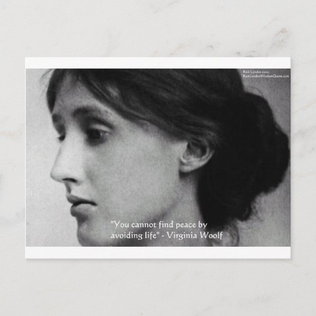 Virginia Woolf "Friede finden" - Zitate von Weishe Postkarte (Vorderseite)