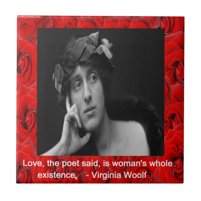 Virginia Woolf & Liebe Zitat Fliese (Vorderseite)
