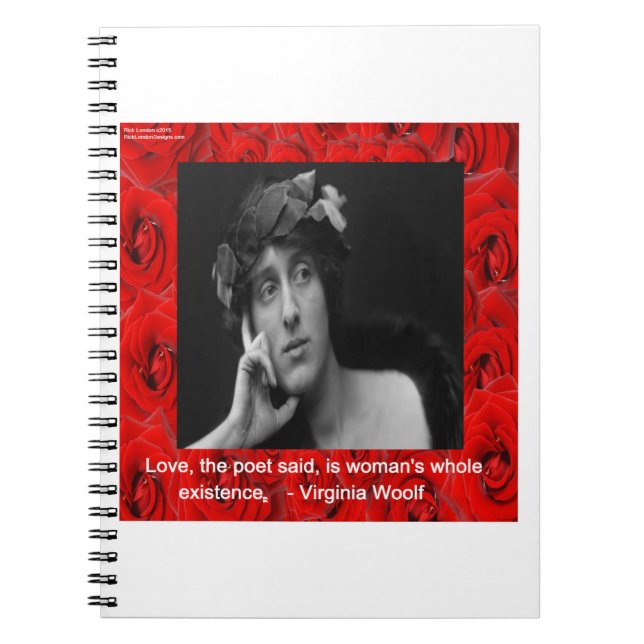 Virginia Woolf & Liebe Zitat Notizblock (Vorderseite)