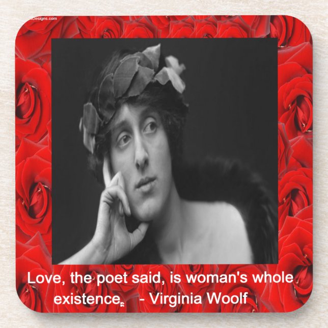 Virginia Woolf & Liebe Zitat Untersetzer (Vorderseite)