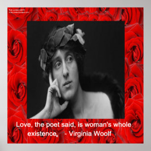 Virginia Woolf & Liebeszitat Poster