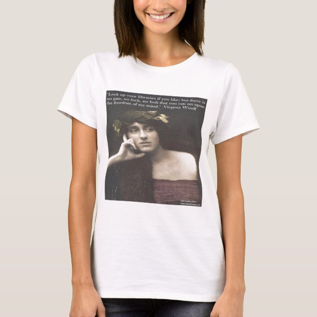 Virginia Woolf Open Mind Zitat T-Shirt (Vorderseite)