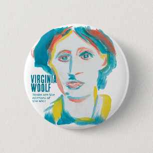Virginia Woolf Portrait benutzerdefinierter Text Button