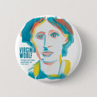 Virginia Woolf Portrait benutzerdefinierter Text | Button