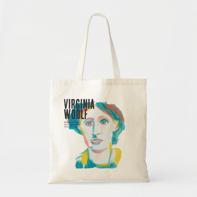 Virginia Woolf Portrait benutzerdefinierter Text | Tragetasche (Vorne)