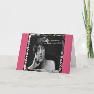 Virginia Woolf W/Zebra Stripes schreibt Zitat Karte
