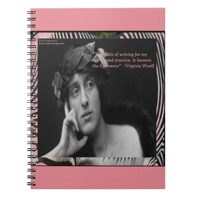 Virginia Woolf W/Zebra Stripes schreibt Zitat Notizblock (Vorderseite)