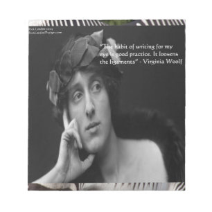 Virginia Woolf W/Zebrastreifen-Schreibzitat Notizblock