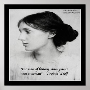 Virginia Woolf Woman War Anonymous Zitat Poster