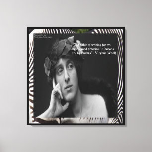 Virginia Woolf & Writing Quote Wrapped Canvas Prin Leinwanddruck