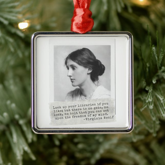 Virginia Woolf Zitat - Ikonen der Frauengeschichte Ornament Aus Metall (Baum)