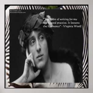Virginia Woolf & Zitat Poster über das Schreiben