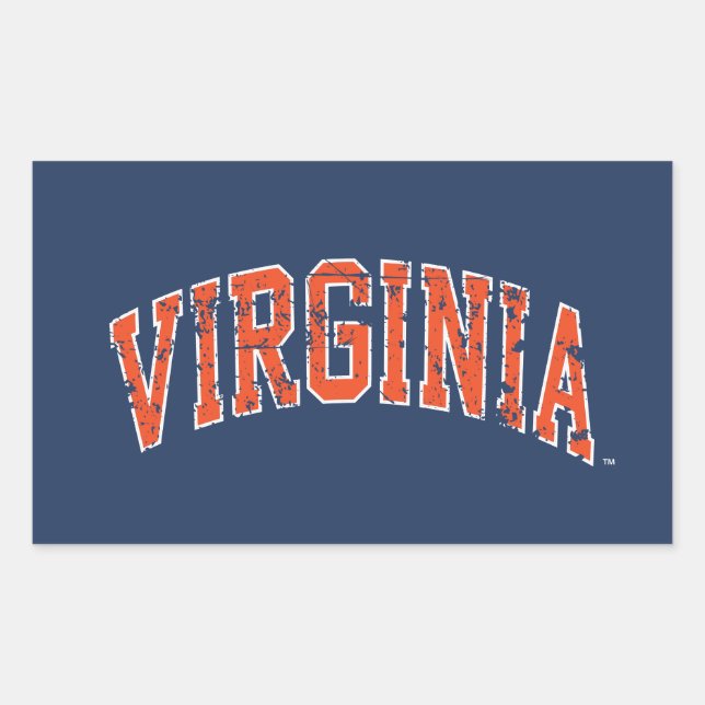 Virginia Wordmark erschüttert Rechteckiger Aufkleber (Vorderseite)