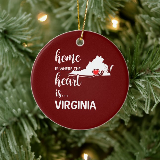 Virginia Zuhause ist das Herz Keramik Ornament (Baum)