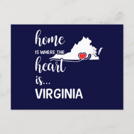 Virginia Zuhause ist das Herz Postkarte