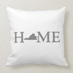 Virginia Zuhause Staat Shaped Letter Gray Word Kun Kissen