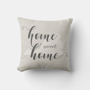 Virginia - Zuhause Sweet Zuhause burlap look Kissen