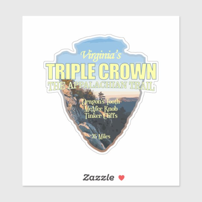 Virginia's Triple Crown (Pfeilspitzen) Aufkleber (Blatt)
