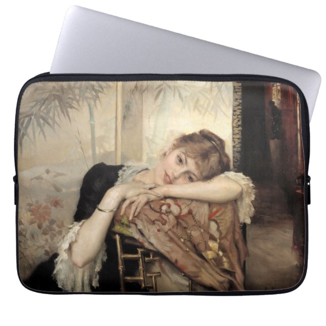 Virginie (Die Pariser Frau) (von Albert Edelfelt) Laptopschutzhülle (Vorderseite)