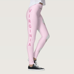 Virginie Rose Flower Dogwood State Leggings