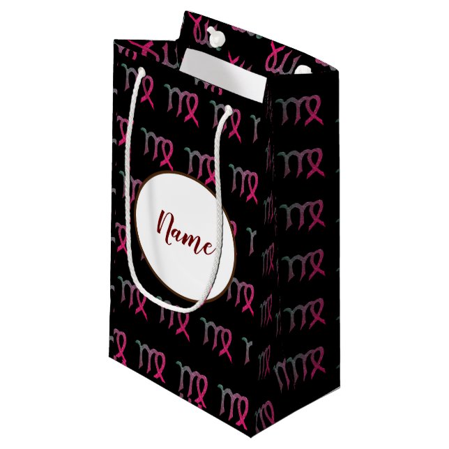 Virgo Astrologie Personalisiert Kleine Geschenktüte (Vorderseite Schrägansicht)