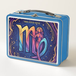 Virgo Astrologisches Zeichen Metall Brotdose