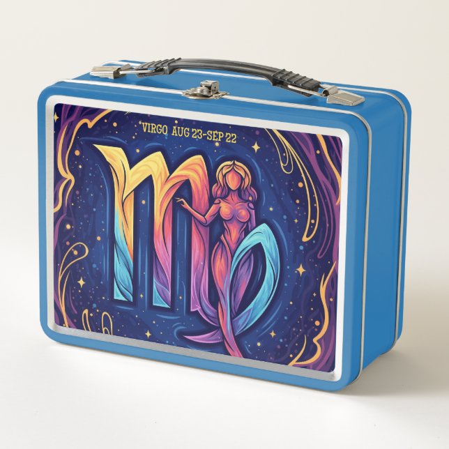 Virgo Astrologisches Zeichen Metall Brotdose (Vorderseite)
