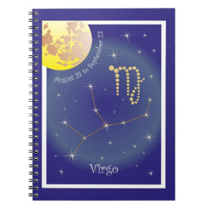 Virgo August 23 bis 23 September Notizheft Notizblock