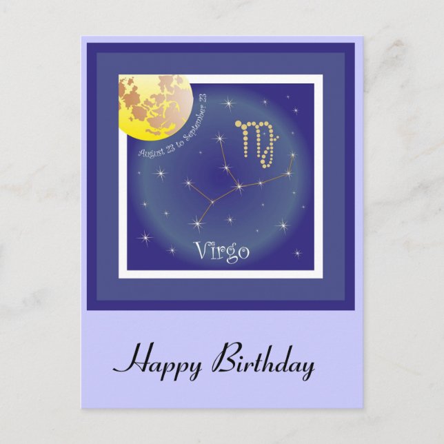 Virgo August 23 to September 23 Postkarte (Vorderseite)