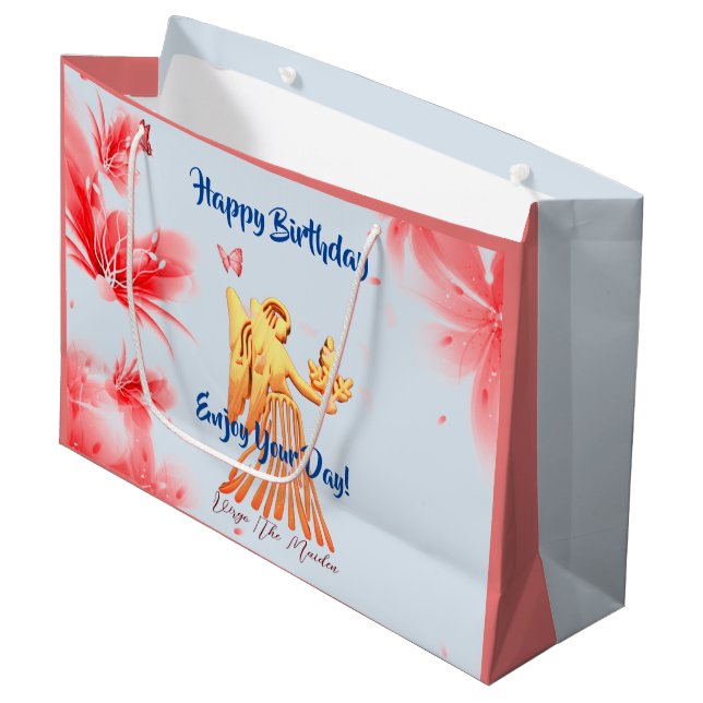 Virgo Birthday (23. August - 22. September) Große Geschenktüte (Vorderseite Schrägansicht)