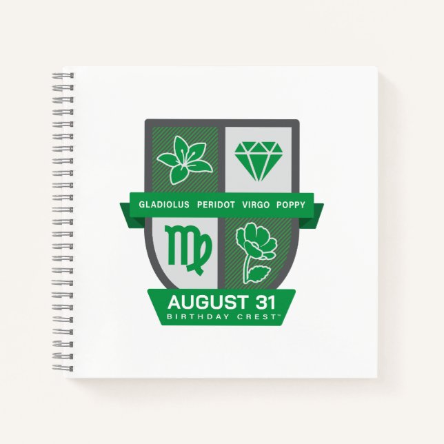 Virgo Birthday Crest™ for August 23-31 Notizbuch (Vorderseite)