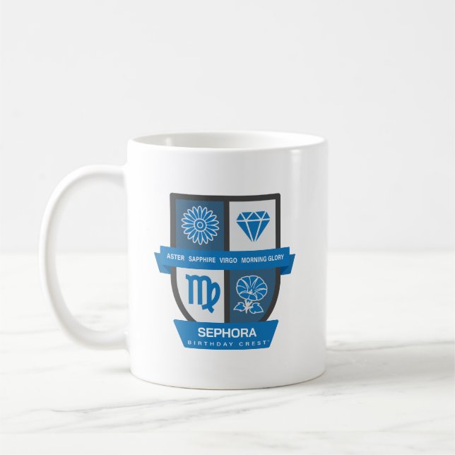 Virgo Birthday Crest™ for September 1-22 Mug Kaffeetasse (Links)