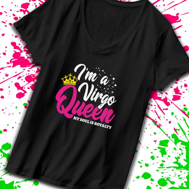 Virgo Birthday Queen Astrologie August September T-Shirt (Celebrate your practical wisdom with our t-shirt for the Virgo queen! -Teemixer)