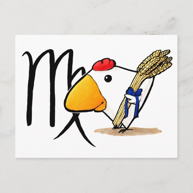 Virgo Chicken Postcard Postkarte (Vorderseite)
